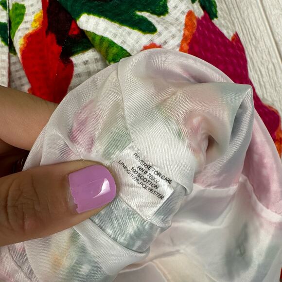 Erin London Watercolor Floral Print Textured Blazer Vibrant Multicolor Sz Small - Picture 6 of 9